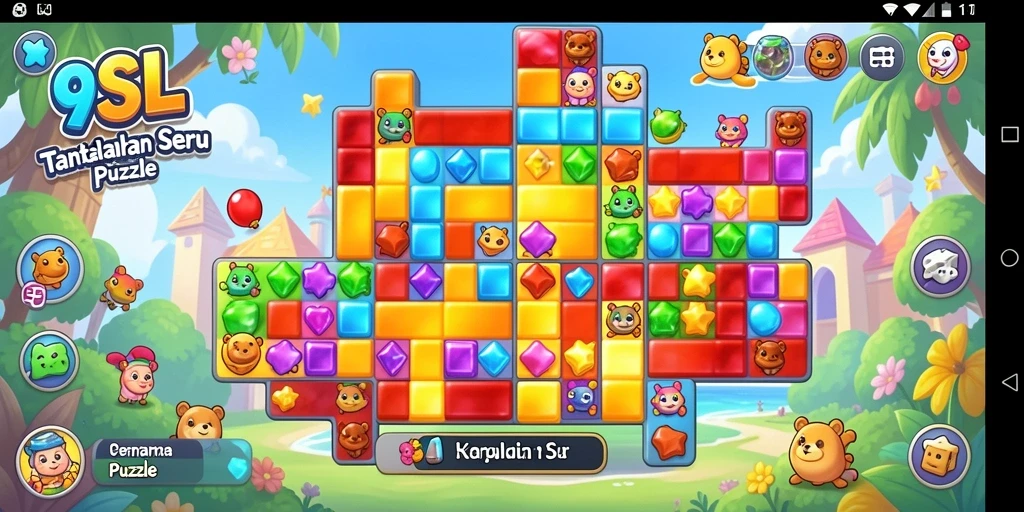 Tampilan gameplay <strong>9SL</strong> saat menyelesaikan puzzle menarik dan penuh warna.