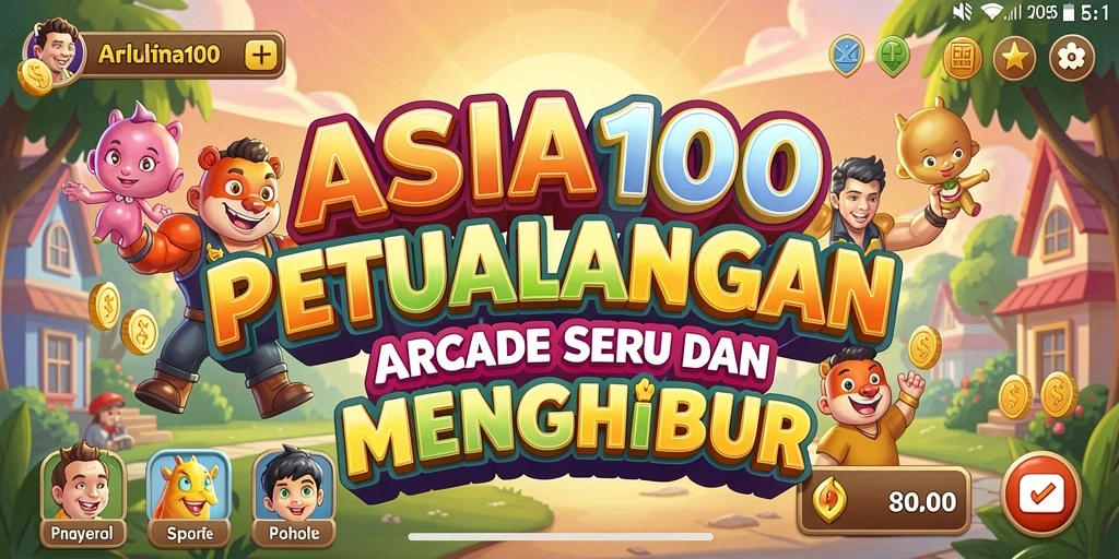 Tampilan menarik dari permainan ASIA100 dengan karakter dan level yang berwarna.