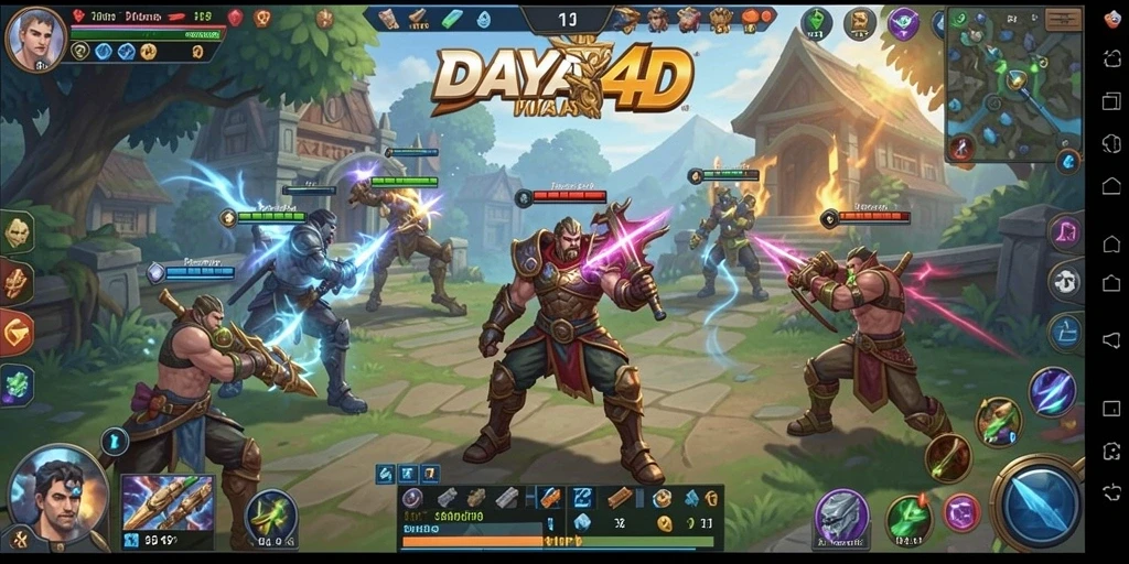 Tampilan gameplay epik dalam DAYA4D yang menunjukkan strategi tempur.