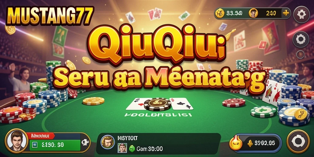 Screenshot menunjukkan aksi mendebarkan dalam permainan QiuQiu MUSTANG77.