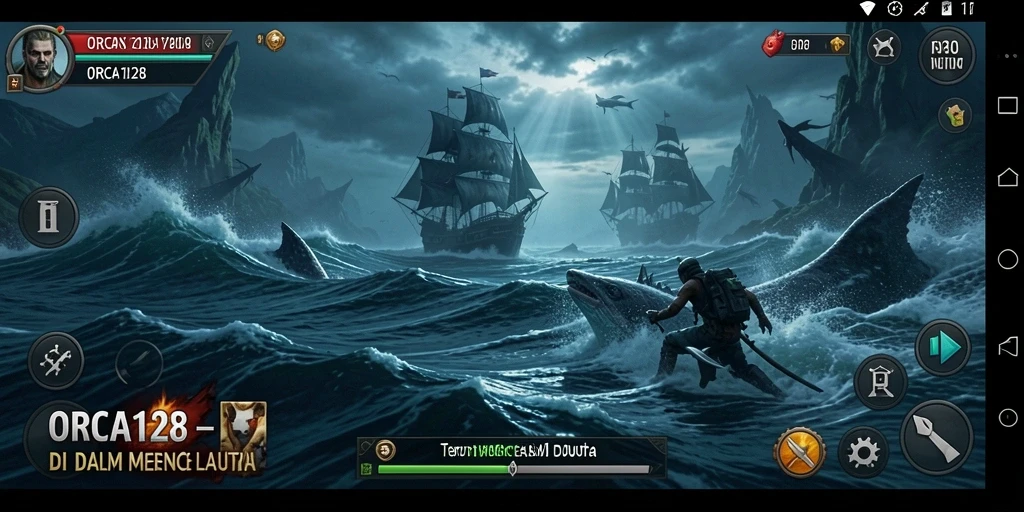 Gameplay ORCA128 menampilkan ketegangan dan teror di kedalaman laut.
