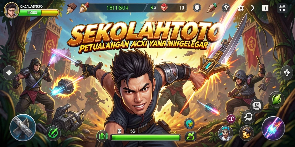 Tampilan seru gameplay SEKOLAHTOTO dengan pertempuran aksi yang mendebarkan.