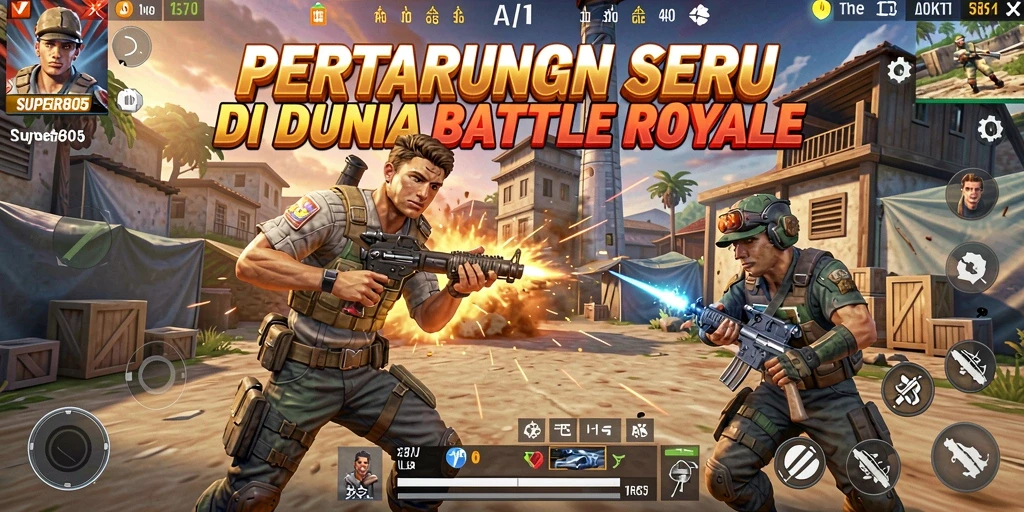 Gameplay intens di arena pertempuran SUPER805 yang menegangkan.